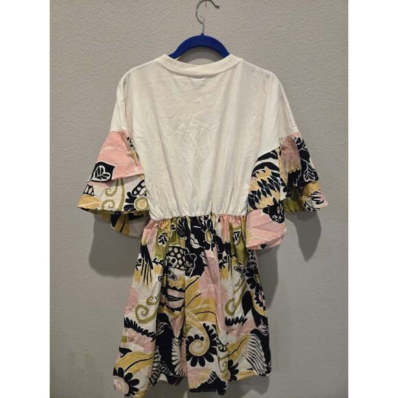 FARM Rio Women's Tropical Toucan Mini Dress Size L Multicolor Summer - Picture 6 of 9